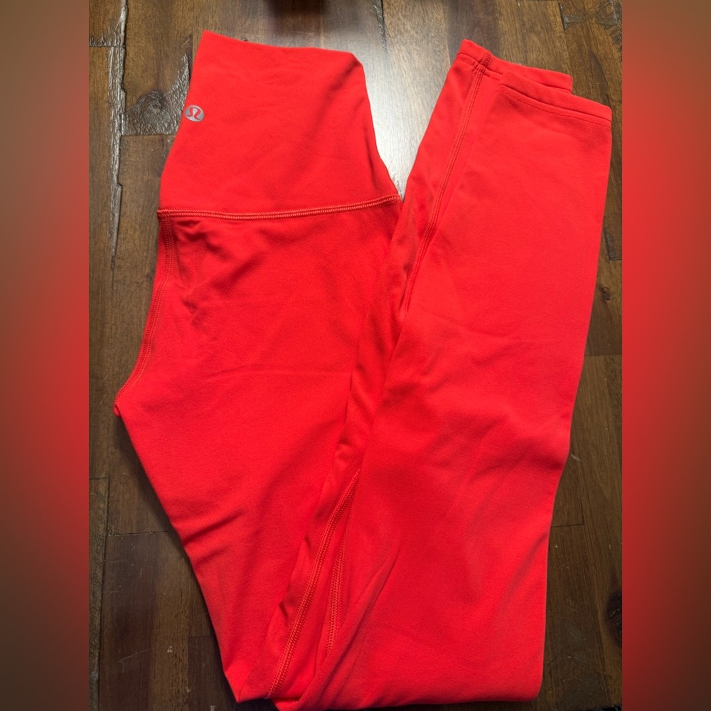 Lululemon Align pant 2 solar orange euc double lined